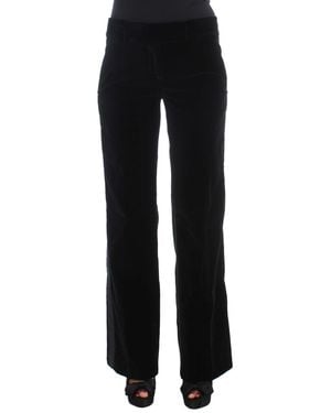 Ermanno Scervino Elegant Wide Leg Silk Blend Pant - Black