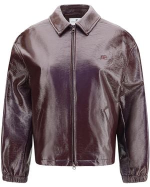 Courreges Vinyl Bomber Jacket - Purple