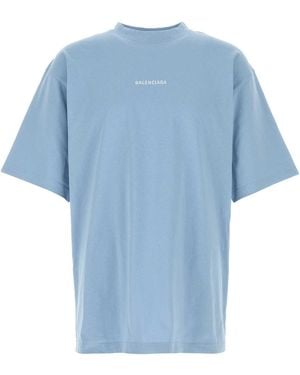 Balenciaga Light Cotton T-Shirt - Blue