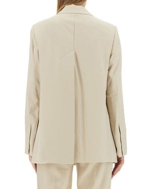 Helmut Lang Helmut Lang Logo-Embellished Virgin Wool Blazer - White