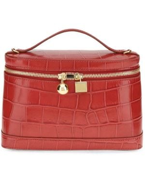 Jacquemus Croc-Effect Leather Top Handle Bag - Red