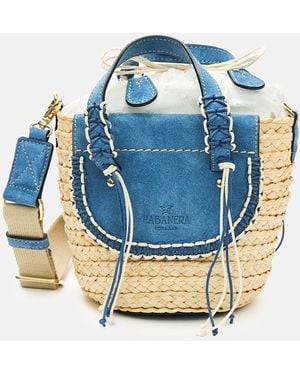 CUBA LAB Habanera Suede Denim Handbag - Blue