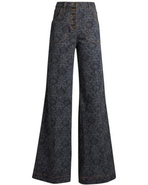 Etro Printed Flared Jeans - Blue