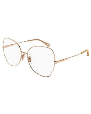 Chloé Chloe Eyeglasses Butterfly Full Rim, Frame And Clear Demo Lenses Lens Ch0098O002 Sunglasses - Metallic