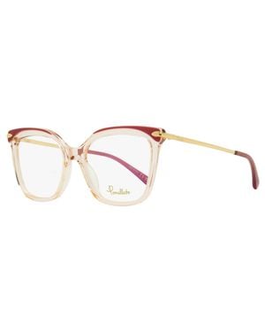 Pomellato Overlay Eyeglasses Pm0094O 003 Transparent Rose- 52Mm Rose/ Plastic (Acetate)/Metal - Black