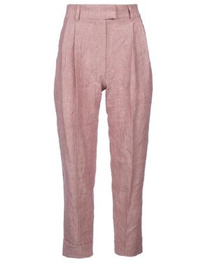 Brunello Cucinelli Rosa Linen Tapered Trousers - Pink