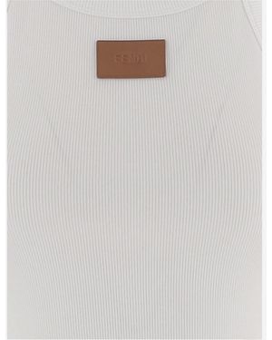 Fendi Tank Top Cotton - White