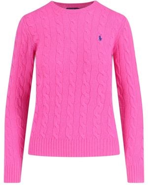 Polo Ralph Lauren Logo Braided Sweater - Pink