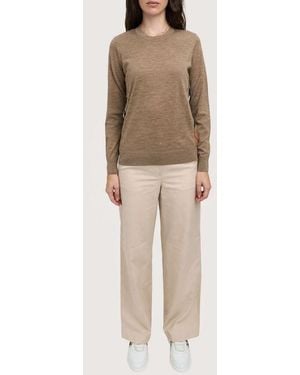 Burberry Sweatshirt Merino Wool Sweater - Natural