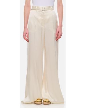 Gabriela Hearst High-Waisted Flared Trousers - Natural