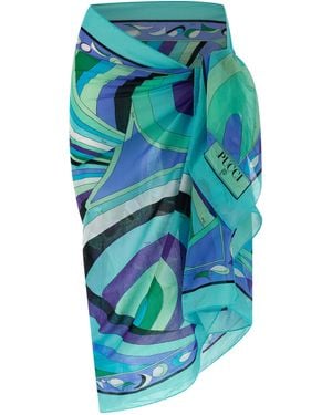 PUCCI 'Iride' Printed Sarong - Blue