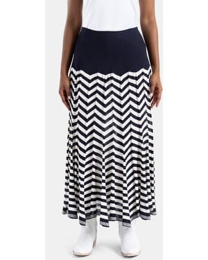 Junya Watanabe Long Chevron Knit Skirt - White
