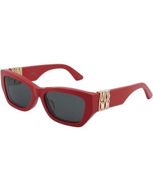 Dior Sunglasses Square Full Rim, Shiny Frame And Smoke Lens Misss1F35A0 - Red