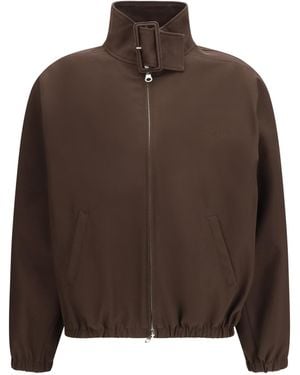Courreges Zip-Up Bomber Jacket Polyester - Brown