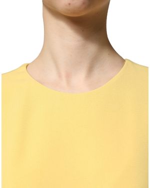 Dolce & Gabbana Short-Sleeved Crew Neck Midi Dress Viscose Elastane - Yellow