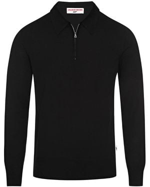 Orlebar Brown Moonraker Knitted Half Zip-272085- Clothing - Black