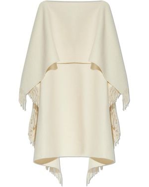 TOTEME Poncho With Fringes - White