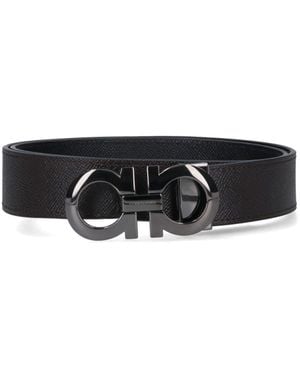 Ferragamo Reversible Gancini Belt - Black