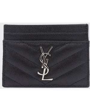 Saint Laurent Leather Card Holder - Black