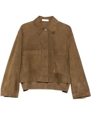 JOSEPH Suede Boxy Jacket - Brown