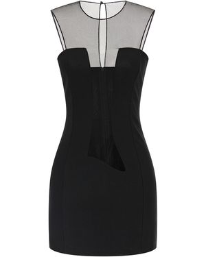 Nensi Dojaka Tulle Insert Dress - Black