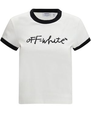 Off-White c/o Virgil Abloh Script T-Shirt Cotton T-Shirts - Grey