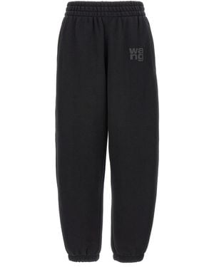 T By Alexander Wang Essential Terry Cotton Blend Sweatpants - Black