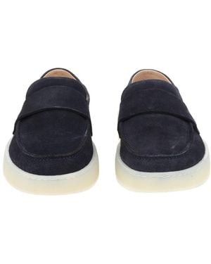 BOSS Moccasins Kieran Leather Cow Hide Loafers - Blue