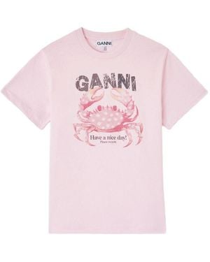 Ganni T-Shirts And Polos - Pink