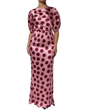 Dolce & Gabbana Dot Silk Dress - Red
