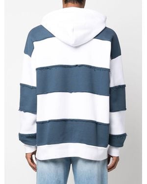 BOTTER Logo-Print Striped Hoodie - Blue
