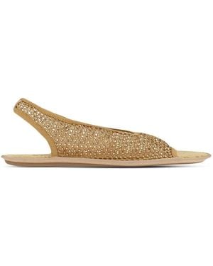 Ferragamo Nomadic Stories Slingback Sandals - Natural