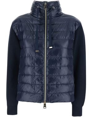 Herno Bimaterial Cotton Nylon Jacket - Blue