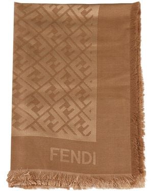 Fendi Ff Jacquard Shawl - Brown