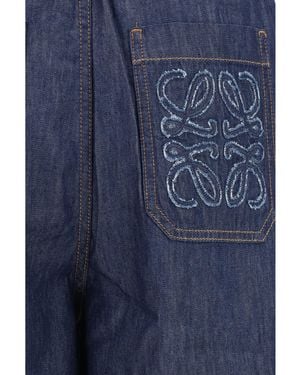 Loewe Pants Cotton Drawstring Pants - Blue