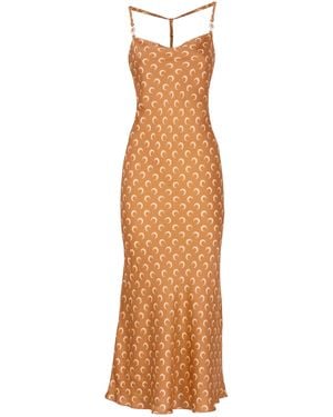 Marine Serre Moon Satin Drss - Brown