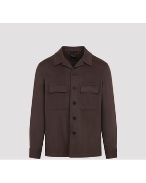 ZEGNA Cashmere Silk Overshirt - Brown
