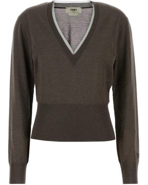 Fendi Dove Cashmere Blend Jumper - Black