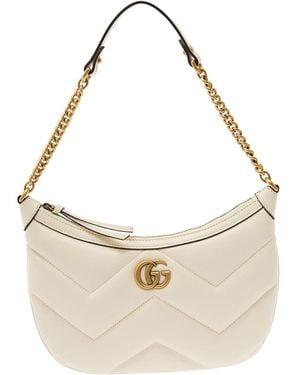 Gucci Small Gg Marmont Shoulder Bag - Natural