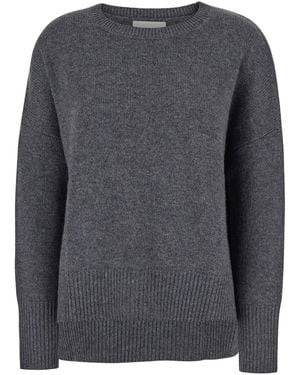 Lisa Yang Sweater U-Neck Cashmere Knitted Tops - Gray