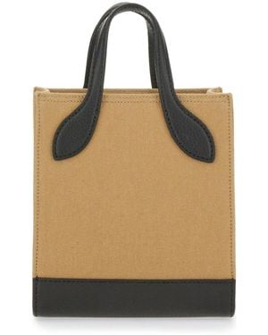 Bally Logo Bag Organic Cotton Handbags - Natural