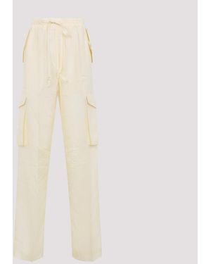 Phoebe Philo Crushed Cargo Pants Silk Pant - Natural