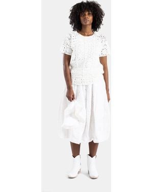 Comme des Garçons Crochet Knit Top - White