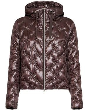Herno Hooded Down Jacket Ultralight Nylon Dark Chocolate Polyamide Puffer - Brown