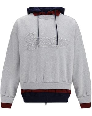 Balenciaga Three-Layer Hoodie Heather - Grey