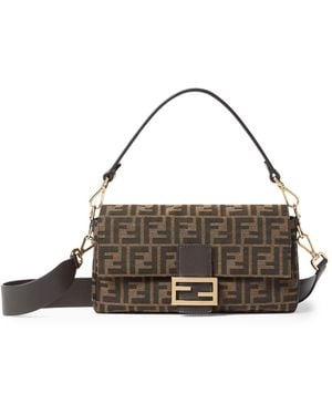 Fendi Baguette Ff Jacquard Bag - White