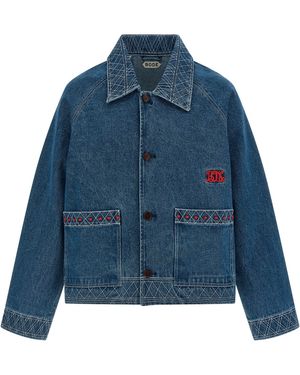 Bode Embroidery Denim Jacket - Blue