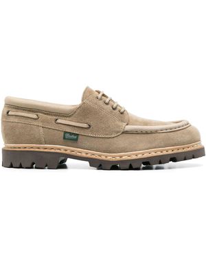 Paraboot Chimey Suede Moccasin With Almond-Shaped Toe - Brown