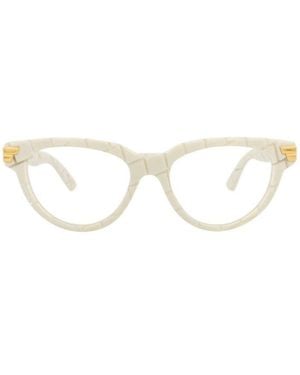 Bottega Veneta Eyeglasses Cat Eye Full Rim, Frame And Clear Demo Lens Bv1106O004 - White