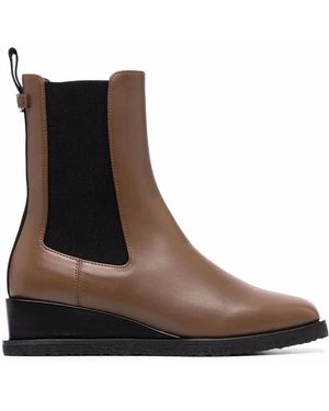 Ferragamo Ferragamo Wedged Leather Ankle Boot - Black